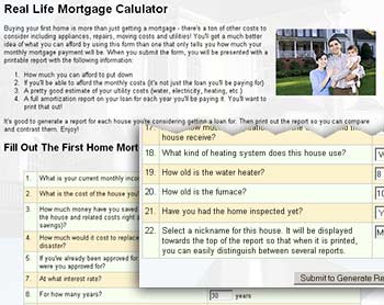 Real Life Mortgage Calculator 1.05 software screenshot