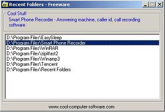 Recent Folders 1.0.1 software screenshot