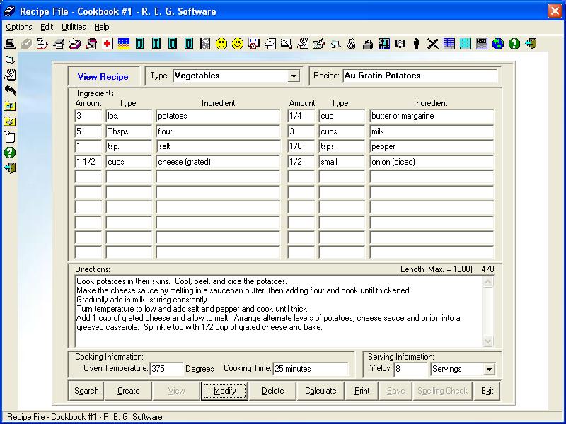 Recipe Keeper Plus 8.2 software screenshot