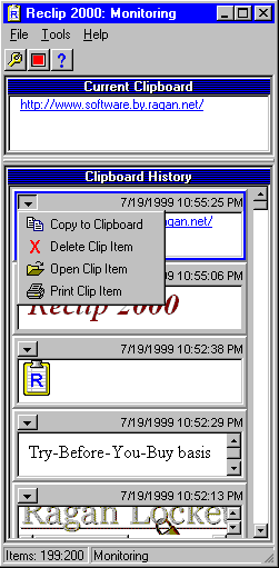 Reclip 2.2.2 software screenshot