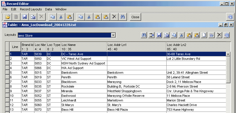 RecordEditor 0.97 software screenshot