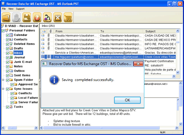 Recover Data for OST to PST 4.7.0 software screenshot