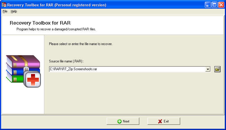 Recovery Toolbox for RAR 1.2.17.41 software screenshot