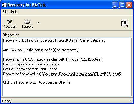 Recovery for BizTalk 1.1.0840 software screenshot
