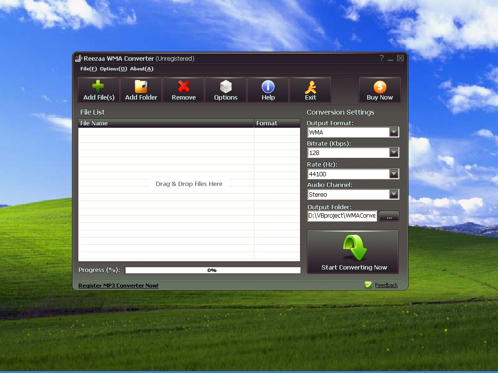 Reezaa WMA Converter 2.1.1 software screenshot