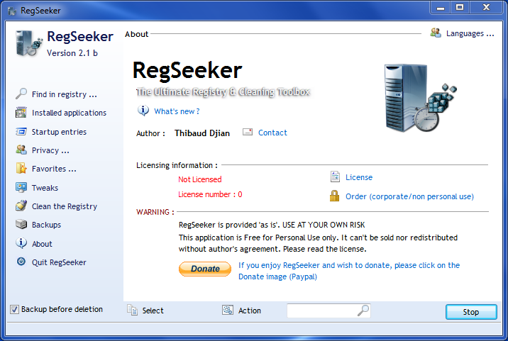 RegSeeker 4.0.364017 software screenshot