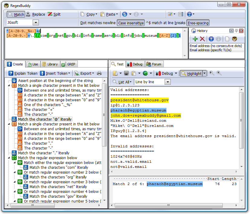RegexBuddy 4.8.0 software screenshot