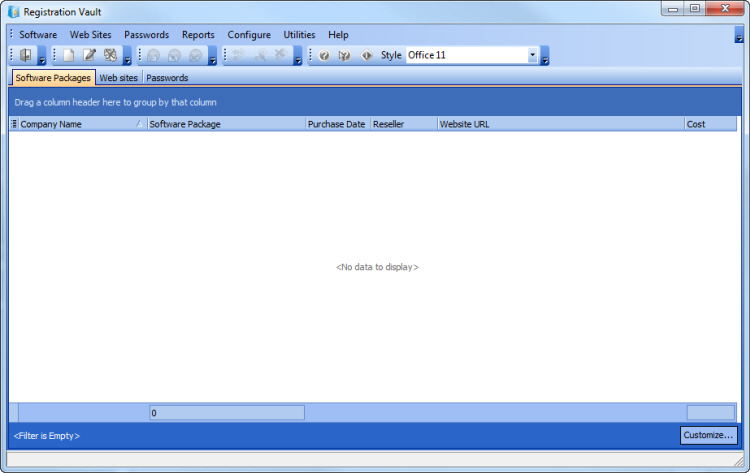 Registration Vault 2.1.6.230 software screenshot