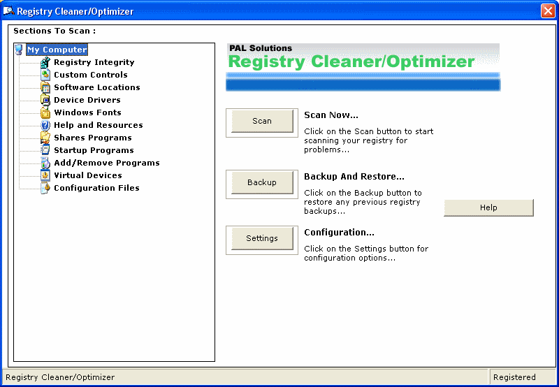 Registry Cleaner/Optimizer 1.01 software screenshot