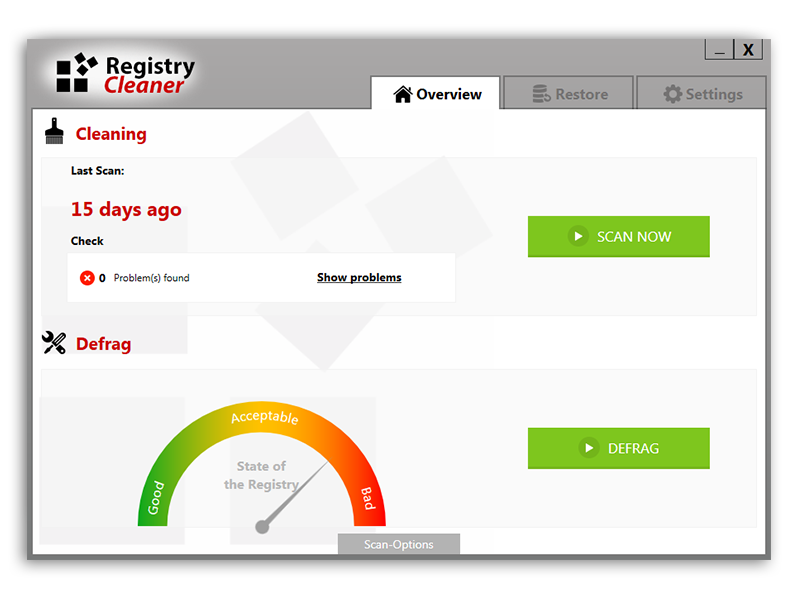 Registry Cleaner 2017 2.0 software screenshot