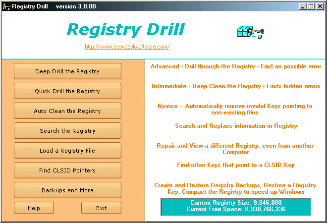 Registry Drill 4.3.0.2 software screenshot