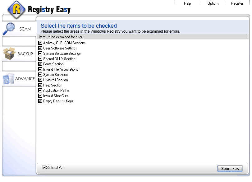 Registry Easy - Clean Optimize 2006 software screenshot