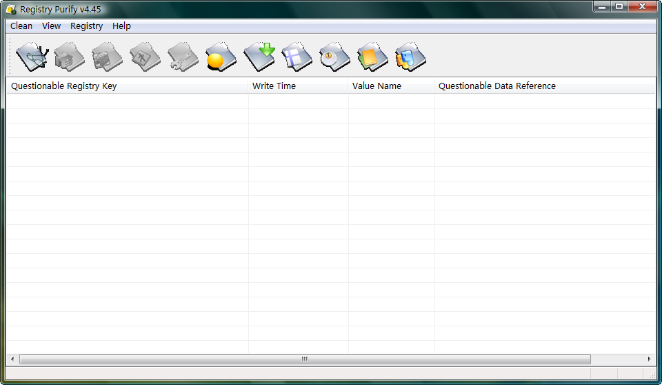 Registry Purify 6.01 software screenshot