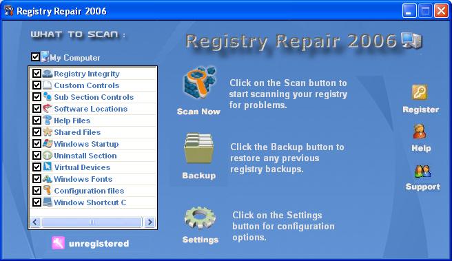 ! - Registry Repair 2006 4.0.1 software screenshot