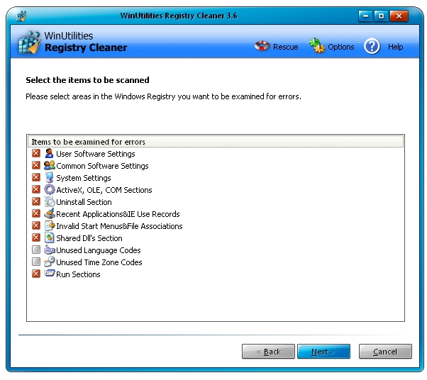 Registry Repair Suite 6.47 software screenshot