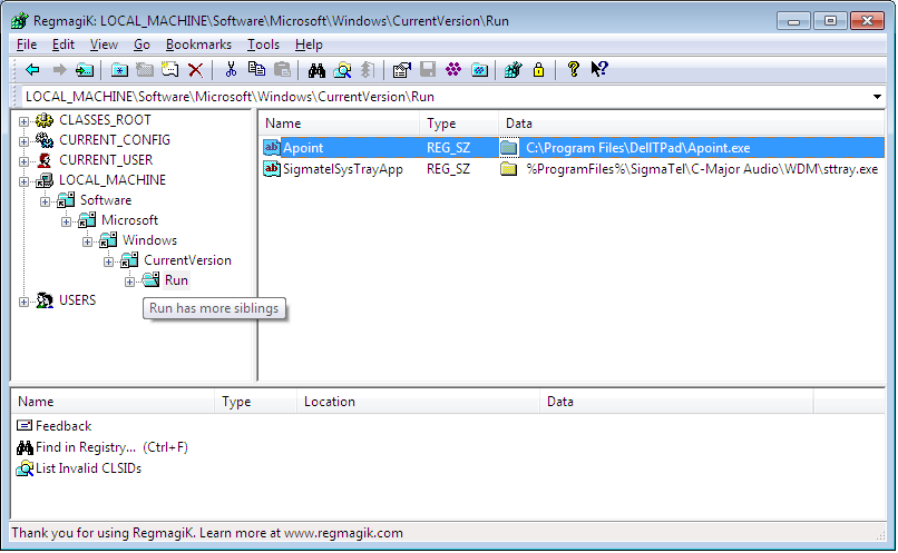 RegMagiK Registry Editor 4.9.12 software screenshot