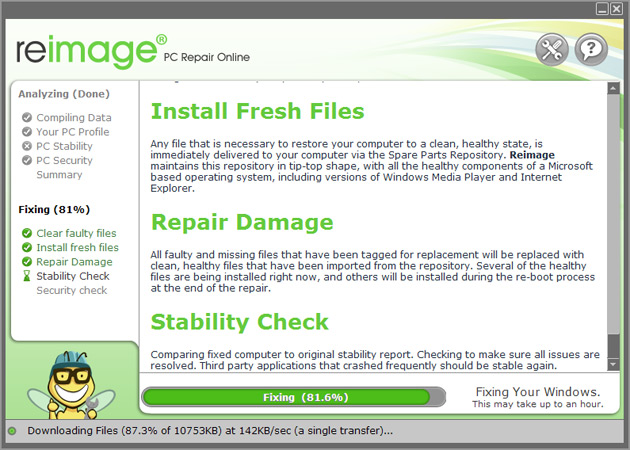 Reimage 1.8.4.9 software screenshot