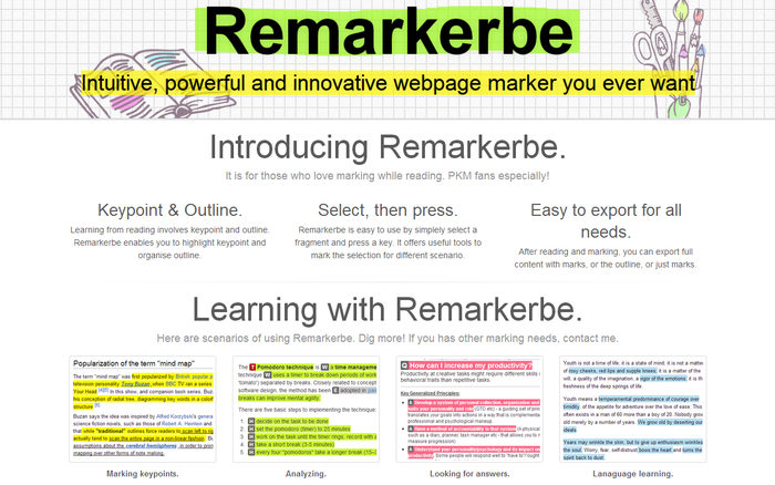 Remarkerbe 0.4.0 software screenshot