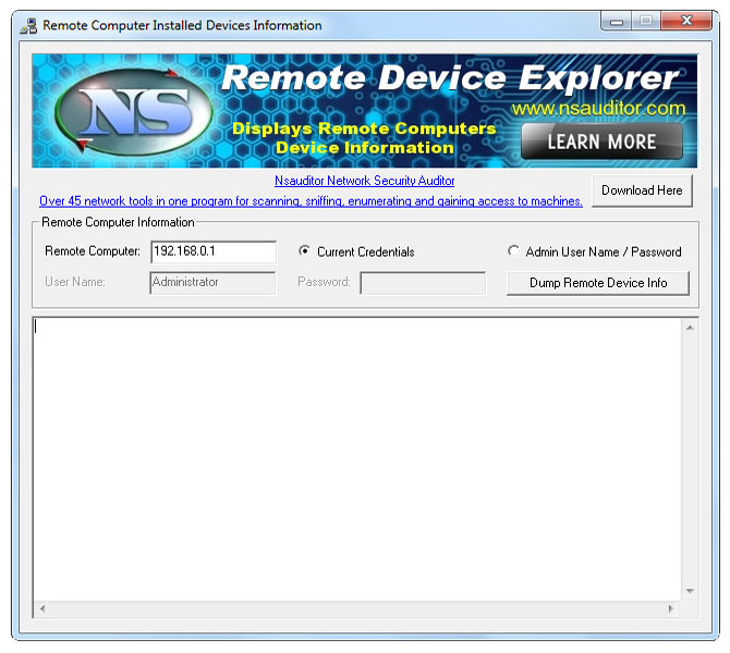 Remote Device Explorer 1.3 software screenshot