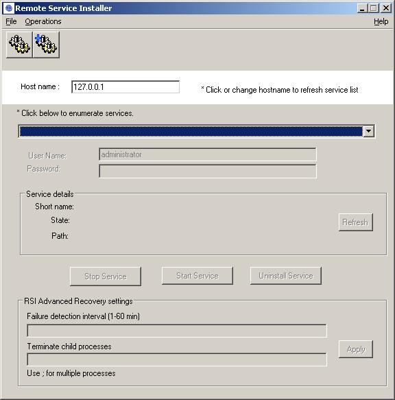 Remote Service Installer 1.002 software screenshot