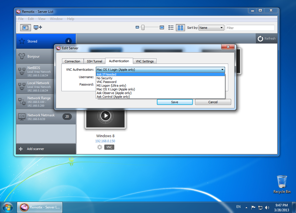 Remotix 4.0.1.5286 software screenshot
