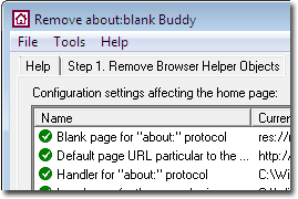 Remove about:blank Buddy 5.4 software screenshot