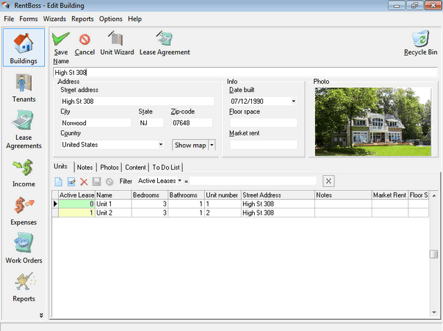 RentBoss Single User 3.80 software screenshot