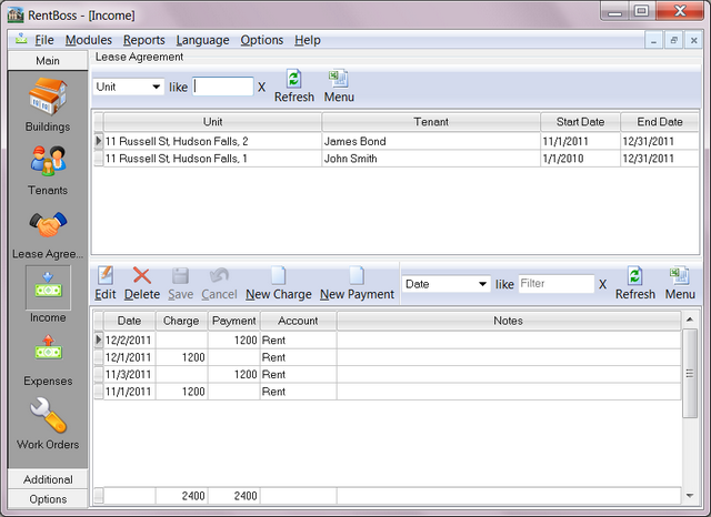 RentBoss 4.37.0.63 software screenshot