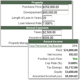 Rental Property Investment Calculator 2.2 software screenshot