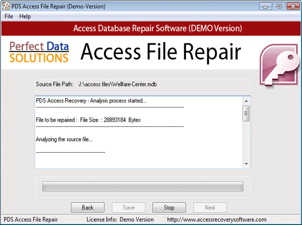 Repair MS Access Database 1.0 software screenshot