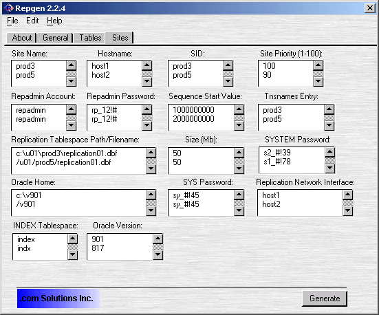 Repgen 2.25 software screenshot