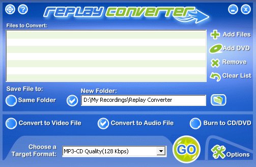 Replay Converter 5.0.1.37 software screenshot