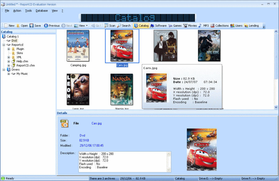 ReportCD Collection Manager 1.59 software screenshot
