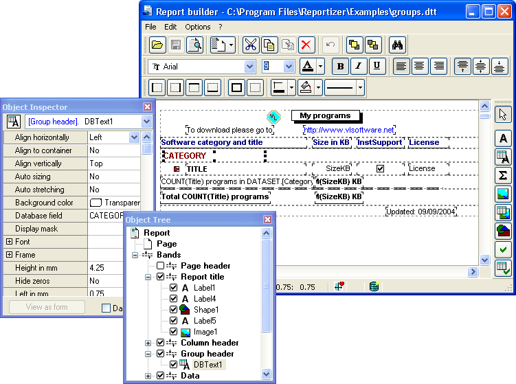 Reportizer 5.0.9.17 software screenshot