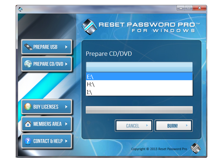 Reset Password Pro 1.0.6 software screenshot