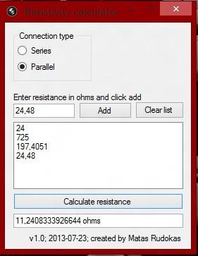 Resistivity calculator 1.0 software screenshot