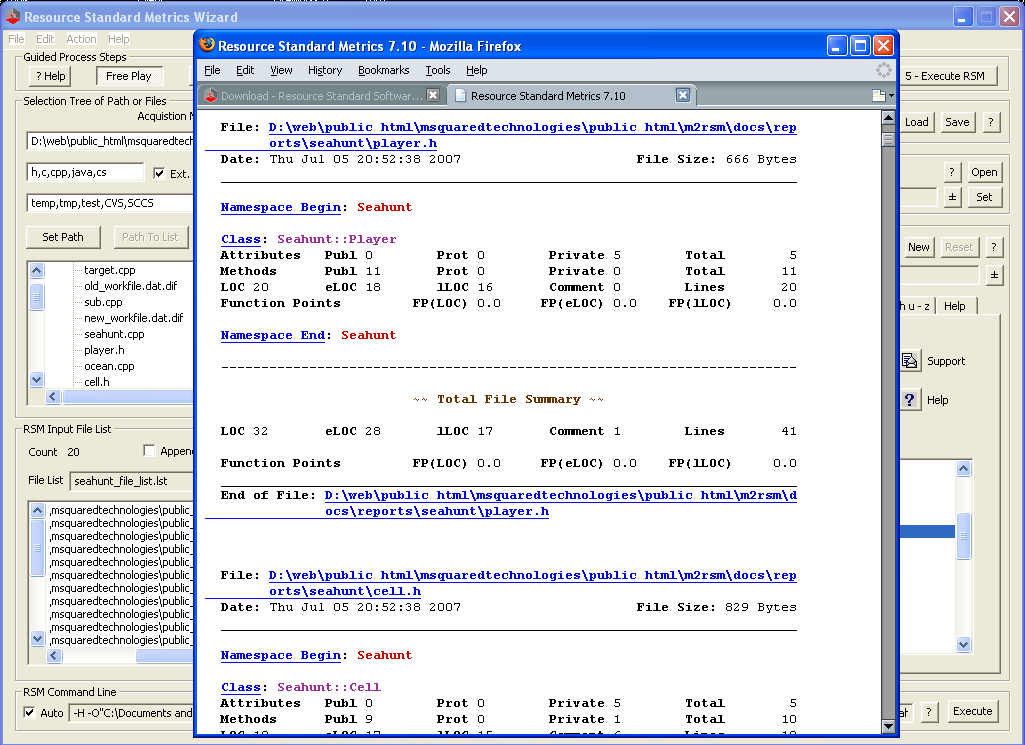 Resource Standard Metrics C C++ C# Java 7.75 software screenshot
