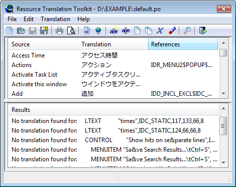 Resource Translation Toolkit 2.2 software screenshot