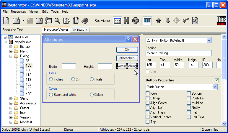 Restorator 2007 U2 software screenshot