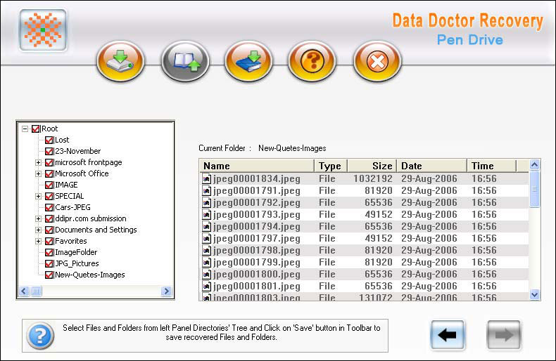 Restore Deleted USB Drive Data 3.0.1.5 software screenshot