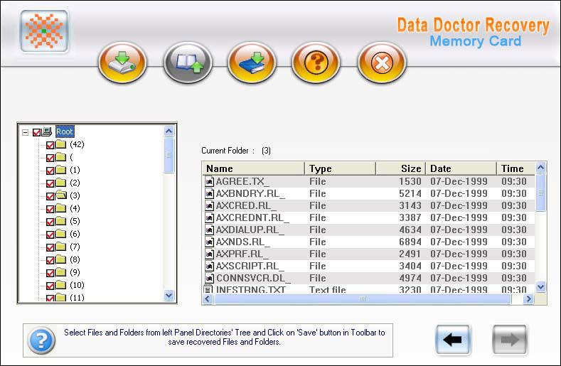 Restore Memory Card Deleted Files 3.0.1.5 software screenshot