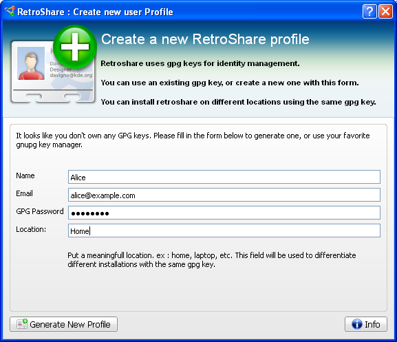 RetroShare 0.6.2.733b1143 software screenshot