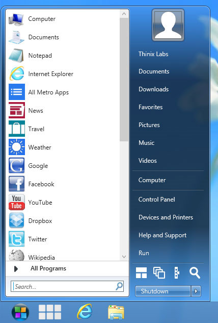 RetroUI Server 3.2 software screenshot