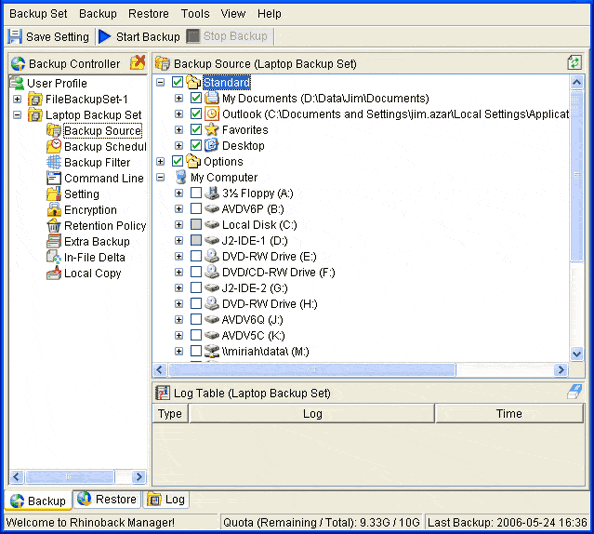 Rhinoback 2007 R2 software screenshot