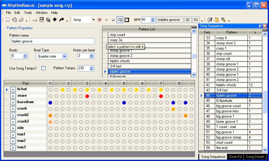 Rhythm Rascal 3.2 software screenshot