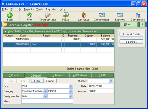 RichOrPoor 3.22 software screenshot