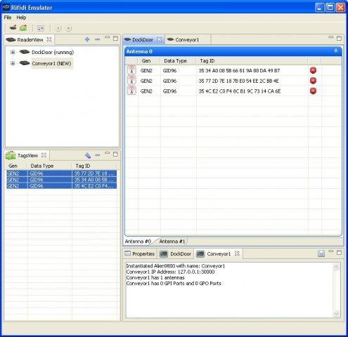 Rifidi Emulator 1.6.0 software screenshot