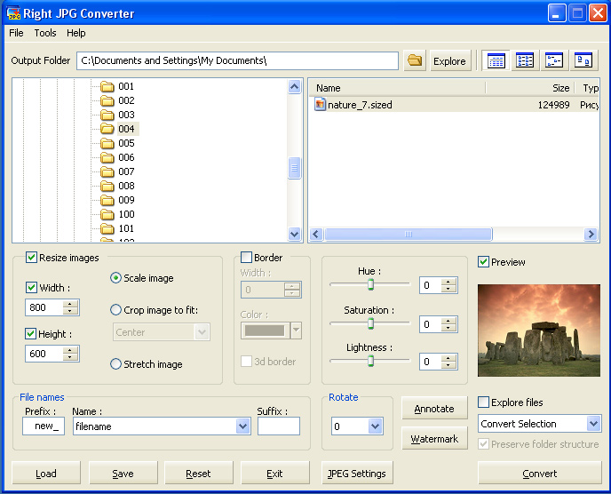 Right JPG Converter 1.3 software screenshot