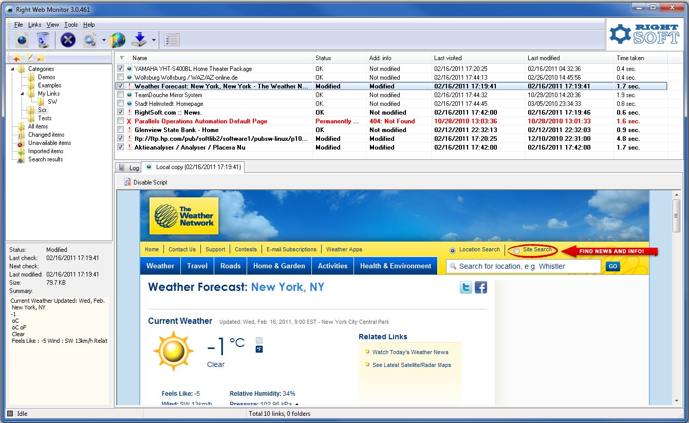 Right Web Monitor 3.0.512 software screenshot