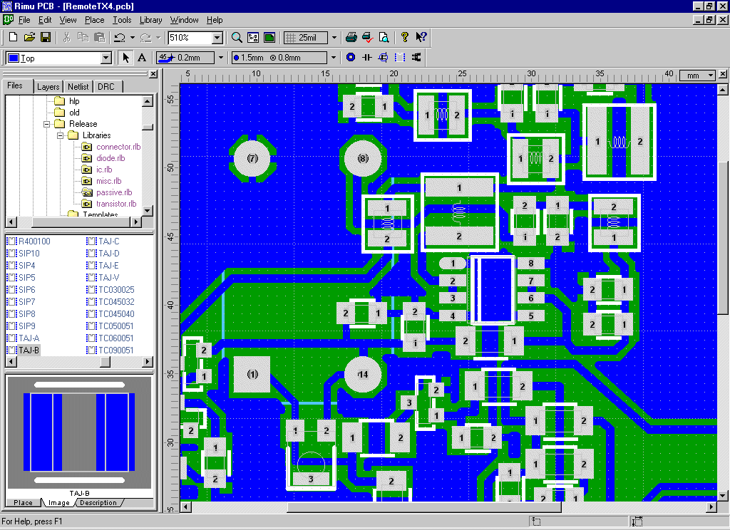 Rimu PCB 1.07 software screenshot